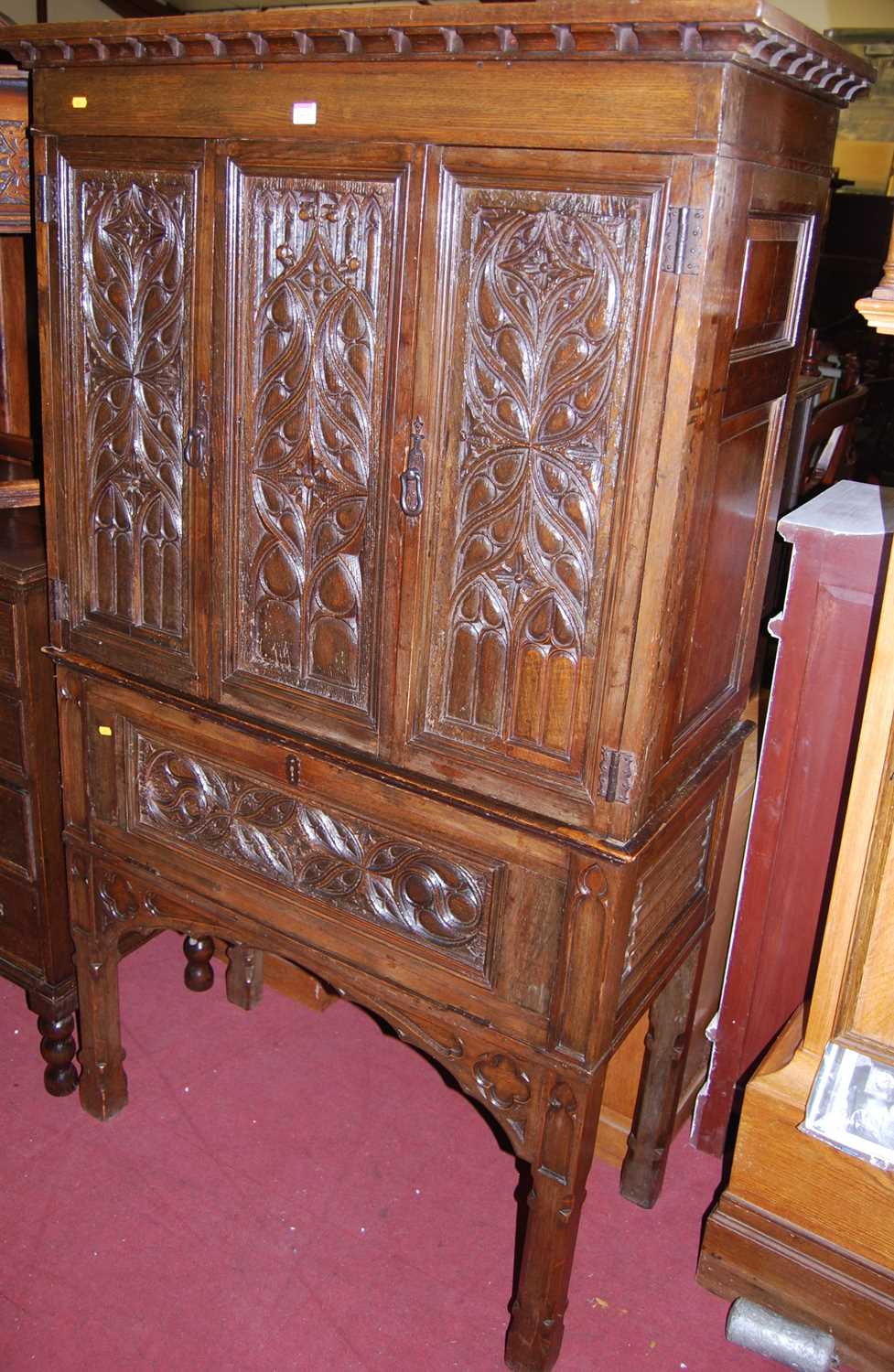 Lot 1424 - A good 19th century Gothic revival relief...