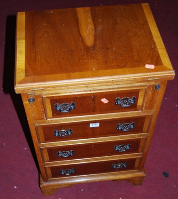 Lot 1434 - A reproduction yew wood and crossbanded four...