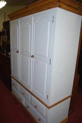 Lot 1446 - A modern pine and later white painted double...