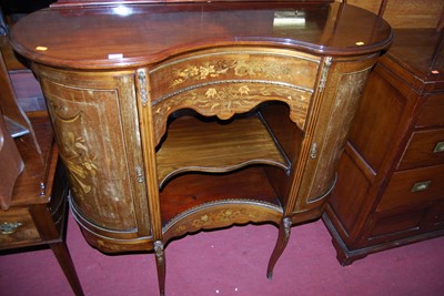 Lot 1451 - A late 19th century mahogany, floral satinwood...
