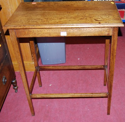Lot 1456 - A 1930s oak rectangular side table, width 66cm