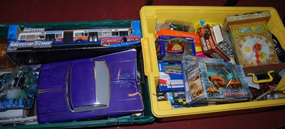 Lot 1524 - Two boxes of modern issue toys, to include...