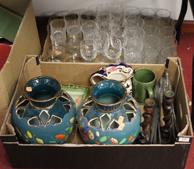 Lot 945 - A box of various cut glass drinking glasses...
