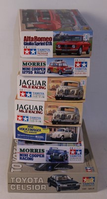 Lot 1223 - Seven various boxed as issued Tamiya and Gunze...