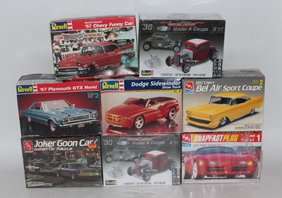 Lot 1228 - Eight various boxed Revell and AMT 1/25 scale...