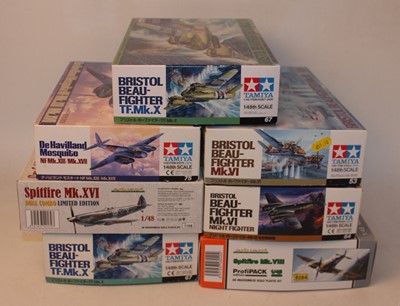 Lot 1240 - Seven various boxed as issued Tamiya and...