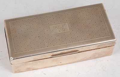 Lot 91 - An Art Deco silver table cigarette box, the...