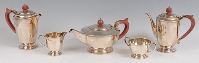 Lot 93 - A 1950s silver five-piece tea and coffee set...