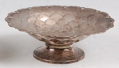 Lot 111 - A 1930s silver circular pedestal bonbon dish,...