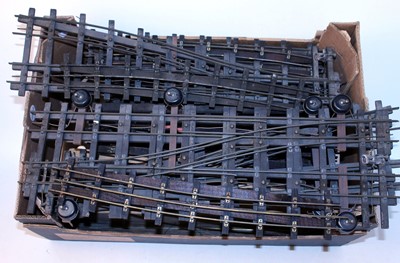 Lot 327 - Large tray 0 gauge track, wooden battens, in...