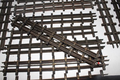 Lot 327 - Large tray 0 gauge track, wooden battens, in...