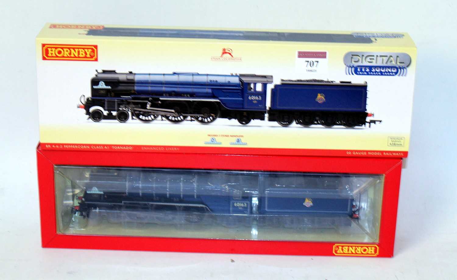Lot 707 - A Hornby R3245TTS BR lined blue No. 60163...