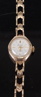 Lot 301 - A lady's 9ct yellow gold Accurist manual wind...