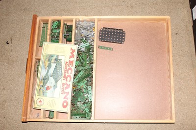 Lot 114 - Seven wooden non-Meccano trays containing...