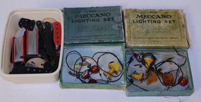 Lot 129 - Shoe box containing two electrical lighting...
