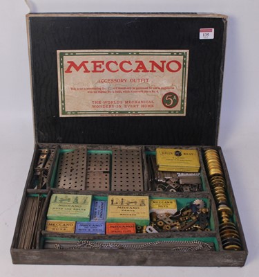 Lot 135 - Meccano accessory outfit box No. 5A, early...