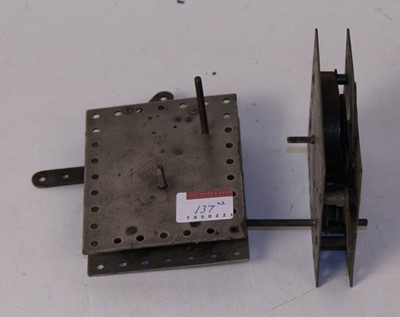 Lot 137 - Two Meccano No. 1 1912 clockwork motors, fixed...