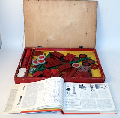 Lot 158 - Early 1950s collection of red/green Meccano in...
