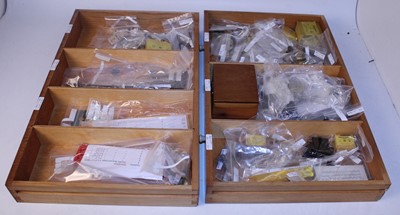 Lot 162 - Six drawer Meccano dealer's cabinet, light oak,...