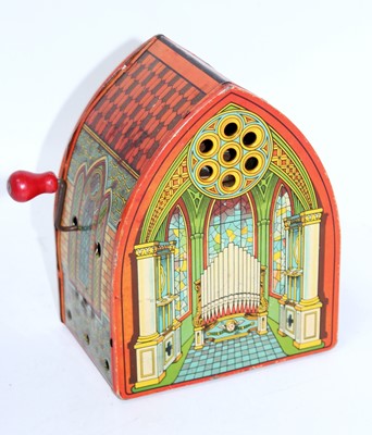 Lot 1017 - A J Chein & Co tinplate and wind-up cathedral...