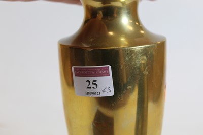 Lot 25 - A Chinese style brass vase, of shouldered...
