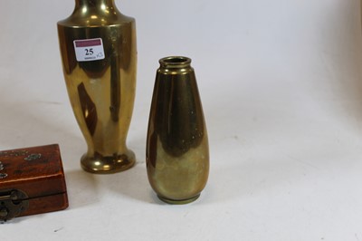 Lot 25 - A Chinese style brass vase, of shouldered...