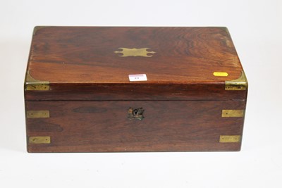 Lot 40 - A Victorian rosewood and brass mounted writing...