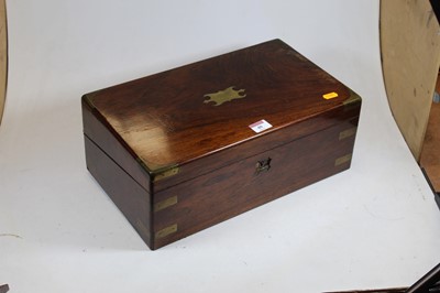 Lot 40 - A Victorian rosewood and brass mounted writing...