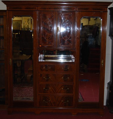 Lot 1084 - A good circa 1900 mahogany, flame mahogany,...