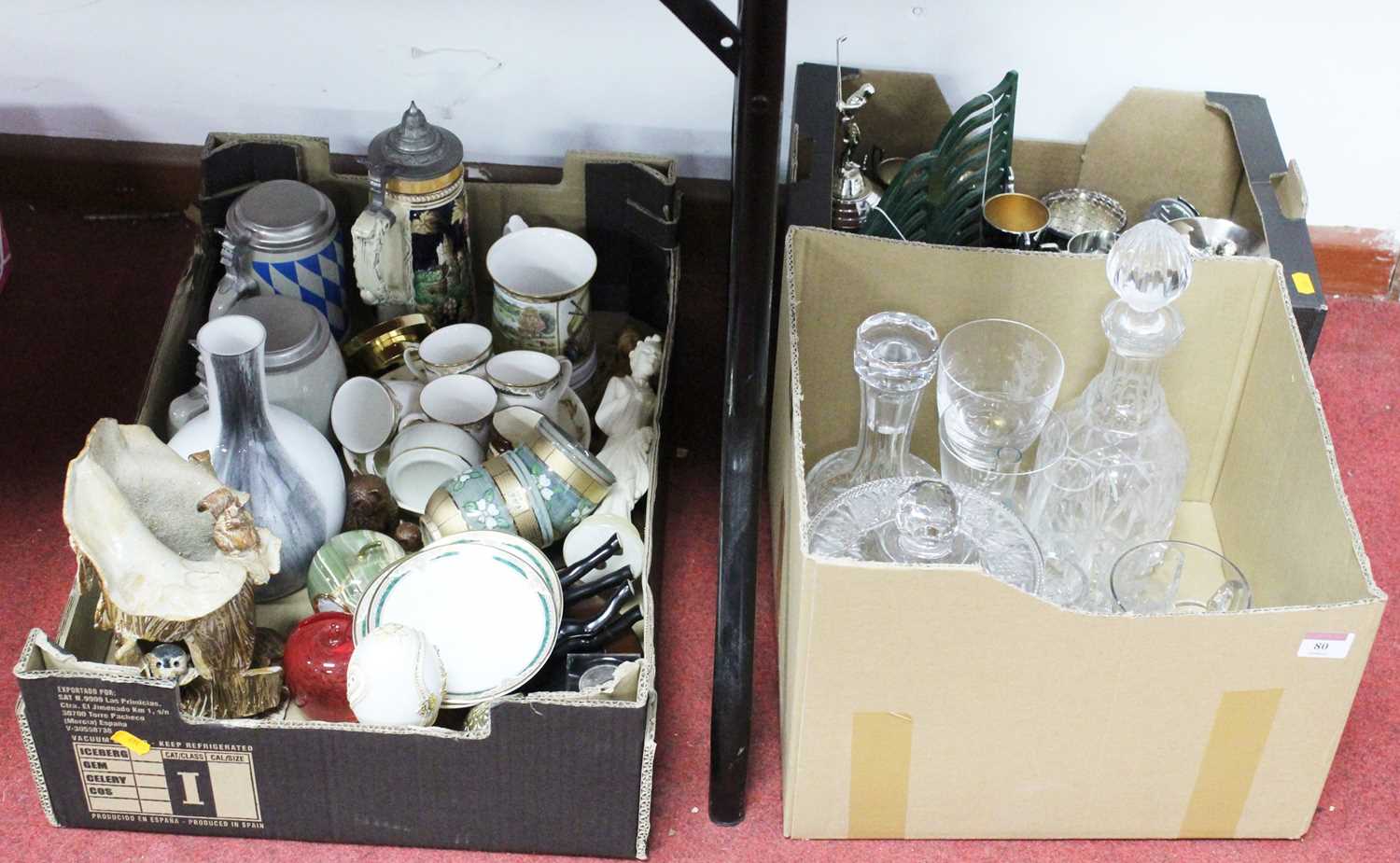 Lot 80 - Three boxes of miscellaneous items to include...