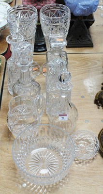 Lot 92 - A collection of miscellaneous cut glassware to...