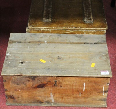 Lot 136 - A mid-20th century stained pine box...