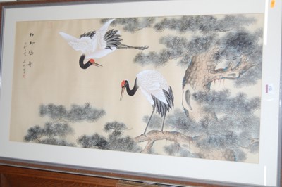 Lot 1012 - 20th century Chinese watercolour on silk, with...