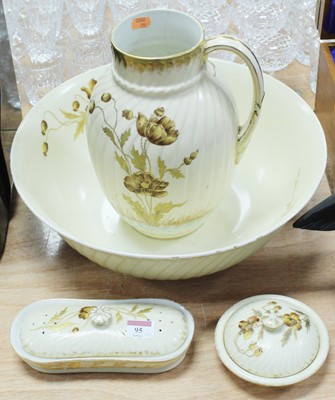 Lot 95 - A 19th century Limoges porcelain wash jug &...