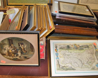 Lot 1026 - Assorted topographical engravings, largely...