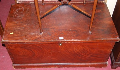 Lot 1115 - A 19th century scrumble-finish pine hinge-top...