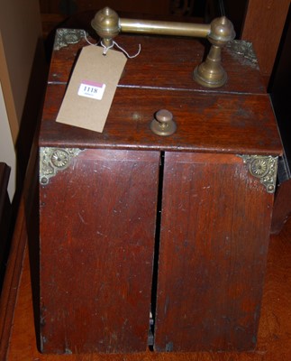 Lot 1118 - An Edwardian walnut and brass mounted coal...