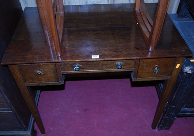 Lot 1125 - A circa 1900 provincial oak three drawer...