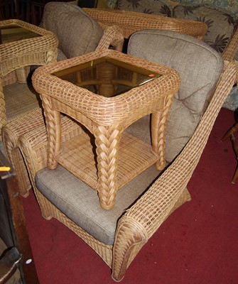 Lot 1177 - A contemporary wicker conservatory suite...