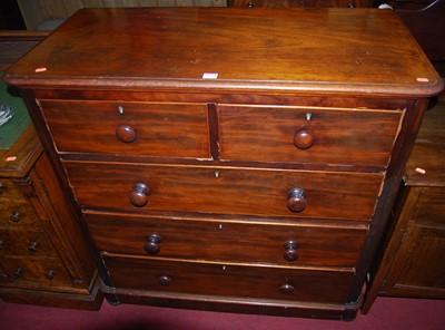 Lot 1156 - A Victorian mahogany round cornered chest of...