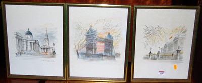 Lot 1038 - London landmarks - a set of four prints,...