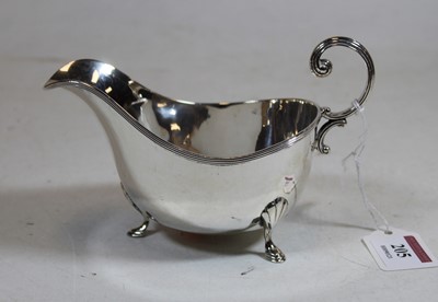 Lot 205 - A George V silver sauceboat, of plain...