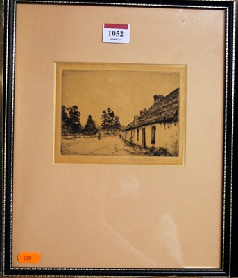 Lot 1052 - Robert Houston - Killin, etching, signed in...