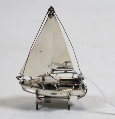 Lot 230 - A modern Continental silver model of a yacht,...