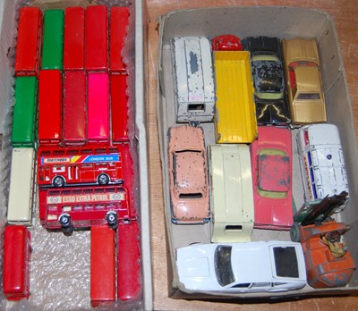 Lot 1202 - Two boxes of diecast toys, to include Dinky...