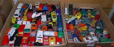 Lot 1206 - Two boxes of diecast toys, to include Matchbox...