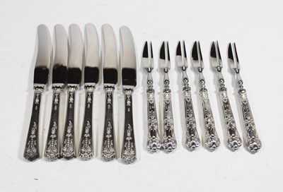 Lot 265 - A set of six modern silver handled snail forks;...