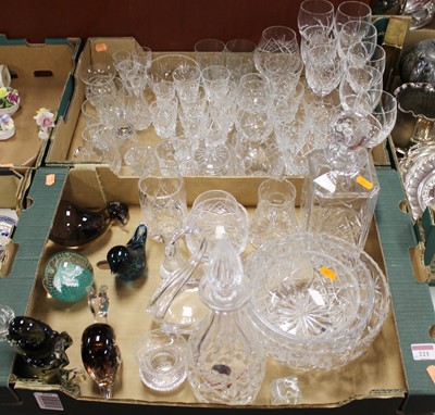 Lot 221 - Two boxes of miscellaneous glassware, to...