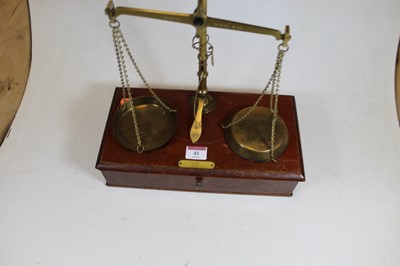 Lot 41 - A pair of mid-20th century brass beam scales,...