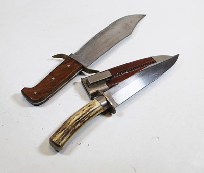 Lot 379 - A Bowie knife, having a 20cm blade with nickel...